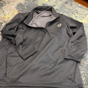 Under armor loose xxl men’s sweatshirt mizzou front pockets heather black poly